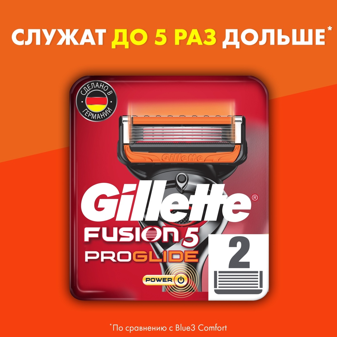 Gillette Fusion5 ProGlide Power сменные кассеты 2 шт