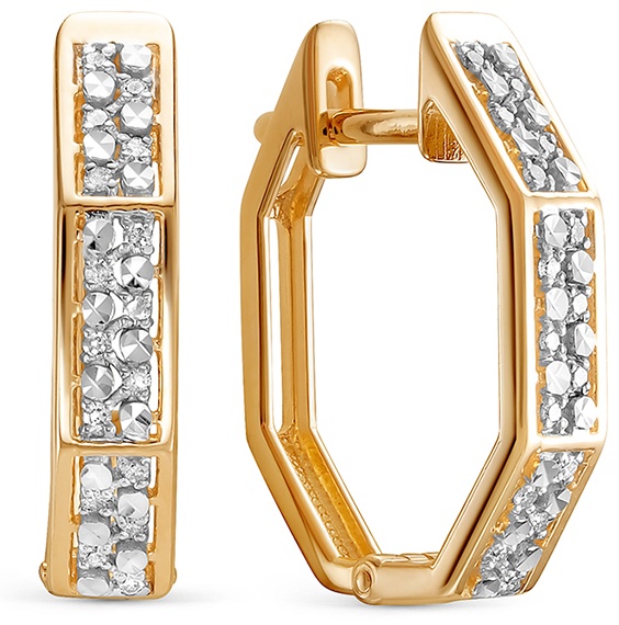 Серьги Miras Gold 23060-159-01-00 вес 4.65 г золото, бриллиант
