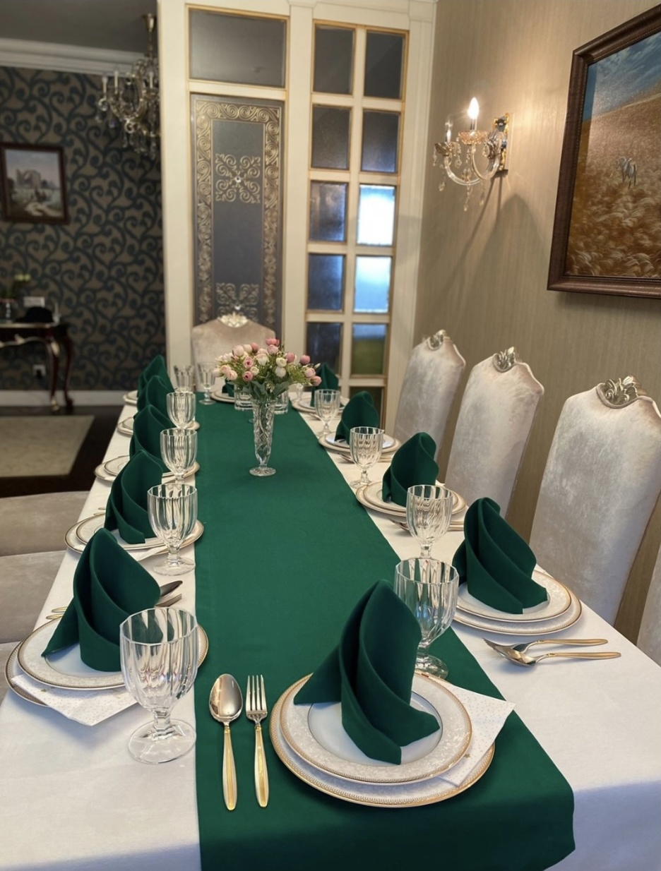 Дорожка с салфетками R.I.Textile 300x45 см, полиэстер, хлопок, дак, 13 шт