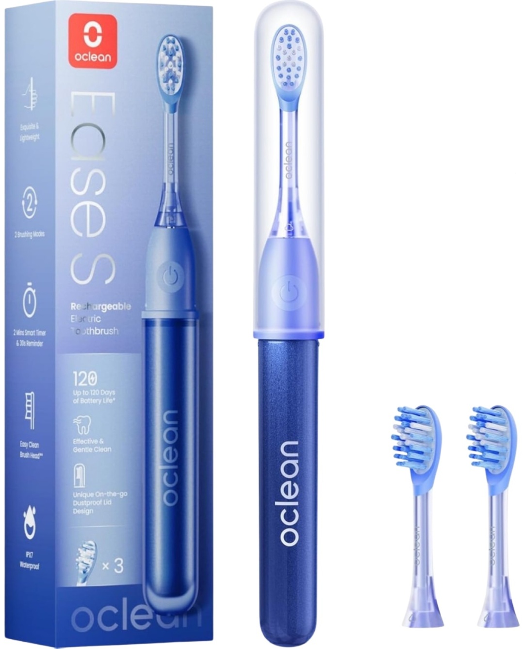 Oclean ультразвуковая щетка Ease щетина средняя синий