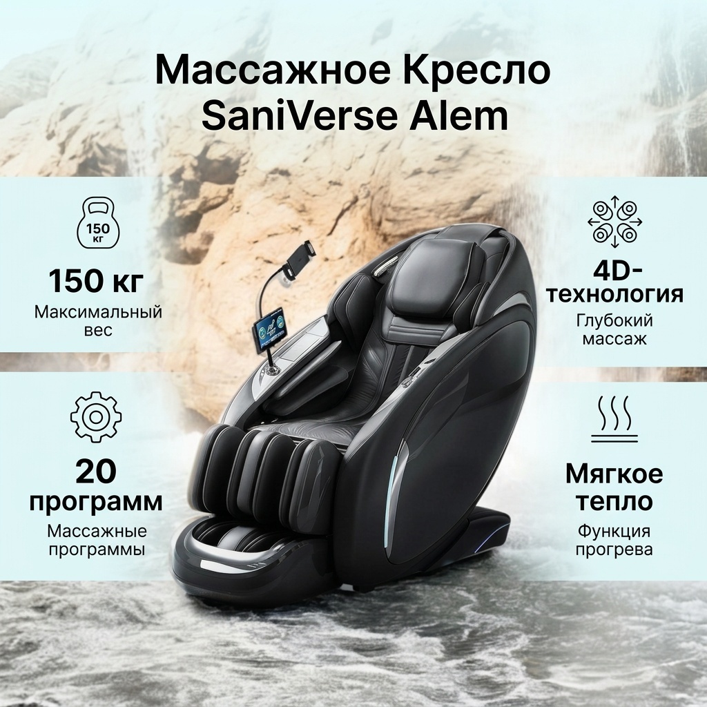 Массажное кресло SaniVerse "Alem" до 150 кг 20 программ