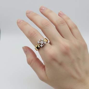 Кольцо Ballerina Jewelry BJ75 размер 17.5 вес 2.2 г золото, фианит
