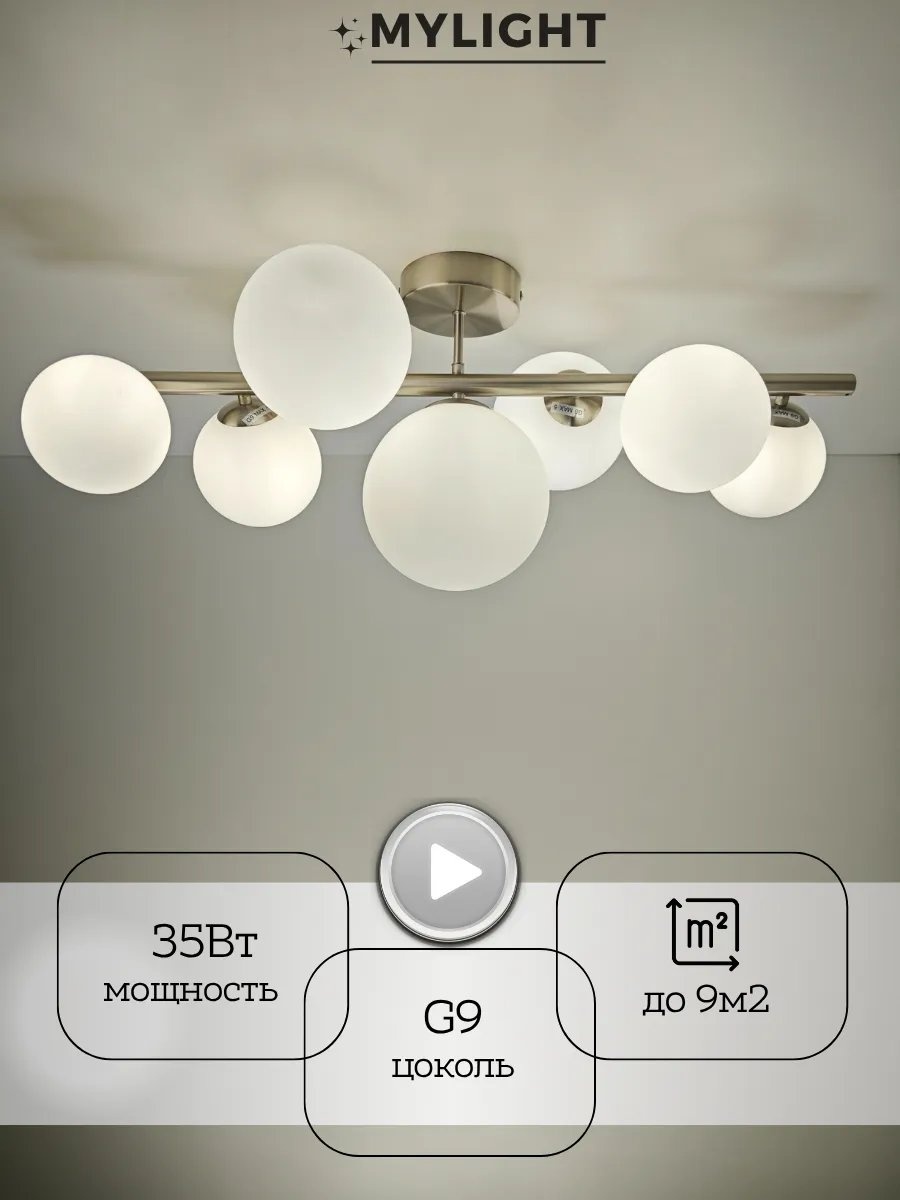 Люстра потолочная LED, кол-во ламп: 32 шт