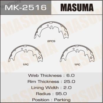 MASUMA Колодки Тормозные Барабанные MK2516