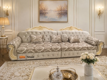 Диван Sofabed Авангард, 400х90 см, обивка гобелен, бежевый