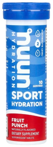 Посттренировочный комплекс Nuun Sport Hydration, напиток с шипучим электролитом, фруктовый пунш, 10 таблеток фруктовый пунш
