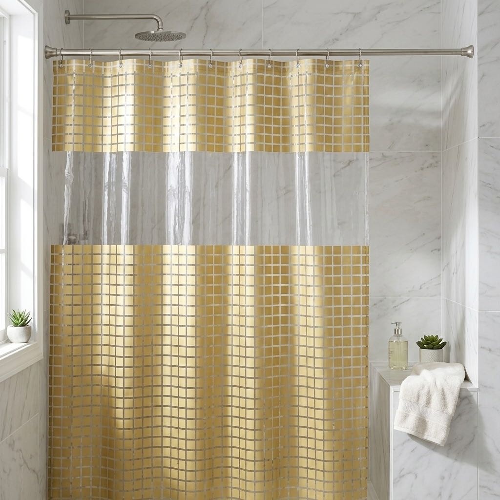 Штора для ванной 30393067_PEVA 180x180 золотистый, PEVA