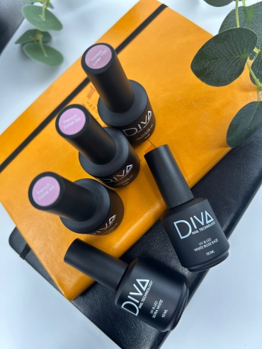 Diva nail technology базовое покрытие French base/ Gel color 44/99/100, White rose, Ultra white камуфлирующее 15 мл