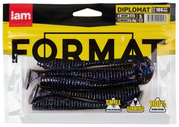 Мягкая приманка IAM Силиконовая приманка FORMAT DIPLOMAT 100mm (5шт.) цвет F25 5 шт 100 мм