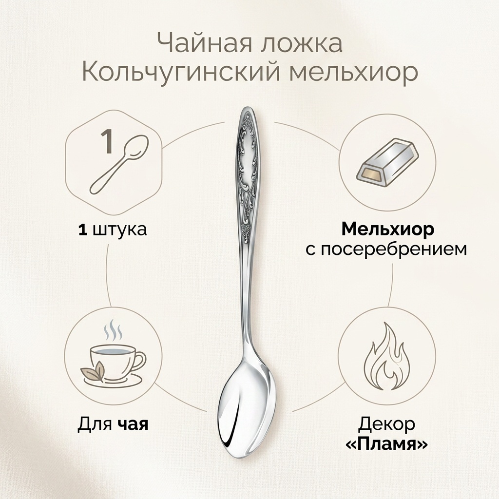 Ложка Кольчугинский мельхиор 1 шт, серебристый С3308