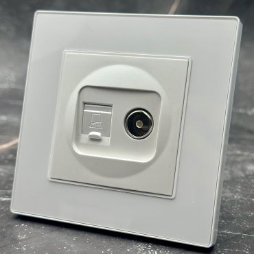 Империя света встраиваемая Cristal MMW-024 , компьютерный (RJ45)/телефонный (RJ11) цвет белый