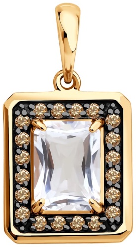 Подвеска Diamant 51-330-02962-1 вес 2.01 г золото, хрусталь