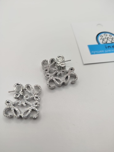Серьги Inci титан, кристаллы Swarovski