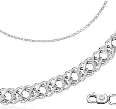 ASAL SILVER 81050050165 длина 65 см, вес 7 г серебро, плетение двойной ромб