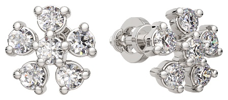 Пусеты Lucente Silver ZO-0310003 вес 1.1 г серебро, фианит