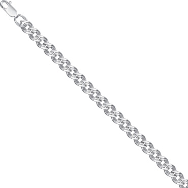 Lucente Silver ZO-НБ_22-200Ю-3_0_8_21 длина 21 см, вес 6.07 г серебро, плетение нонна