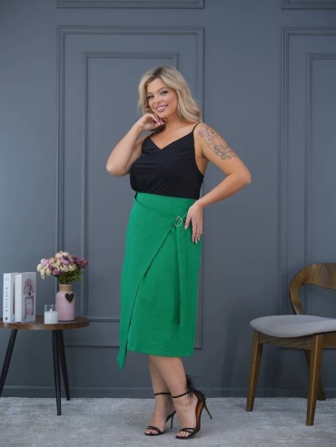 Юбка на запах Jazu Brand зеленый