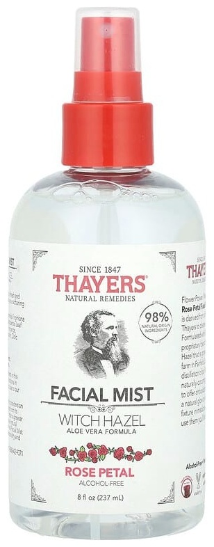 Thayers спрей Спрей для лица с гамамелисом, без спирта, лепестки роз, 237 мл 237 мл