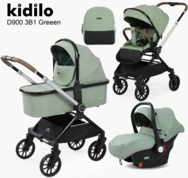 Прогулочный блок для коляски Kidilo черный, зеленый