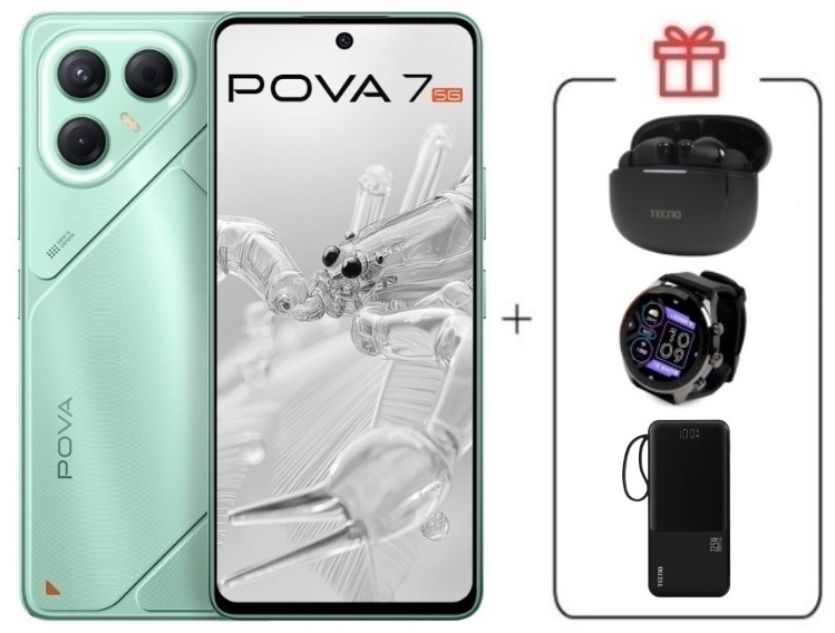 Смартфон TECNO Pova 7 5G 8 ГБ/128 ГБ зеленый