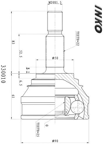 INKO шрус наружный 330010
