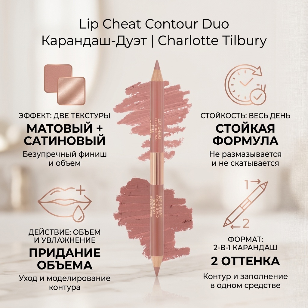 Charlotte Tilbury Lip Cheat Contour Duo карандаш Fair