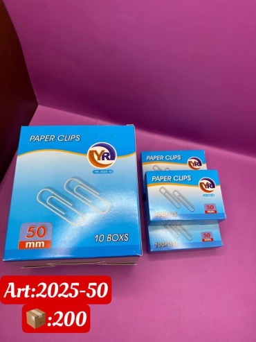 Скрепки YR Скрепки YR-2025-50mm, 100 шт, 50 мм, серебряный