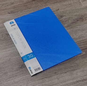 Папка-вкладыш AKTAN DISPLAY BOOK твёрдая обложка 30 файлов, А4, термосварка синий
