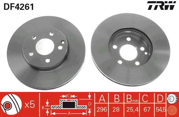 Диски TRW передние DF4261