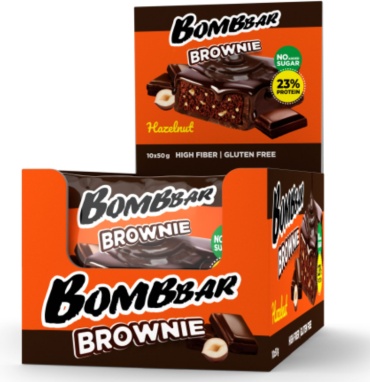 BombBar печенье протеиновое Brownie Hazelnut 10 шт
