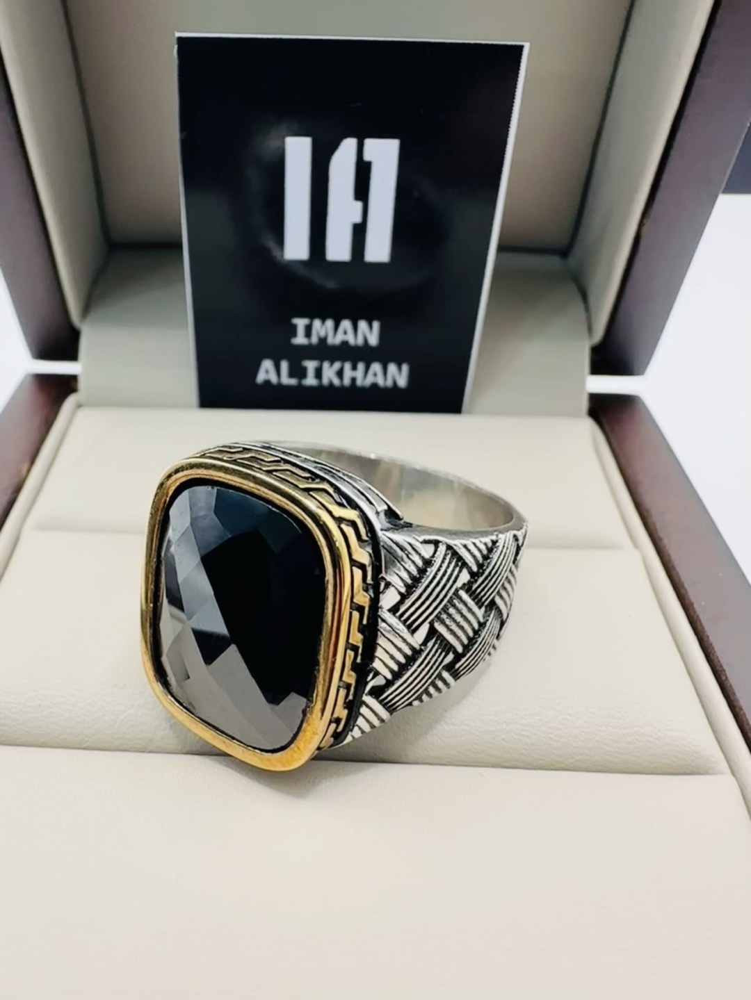 IMAN ALIKHAN 326598654 размер 21 вес 14.8 г серебро, оникс