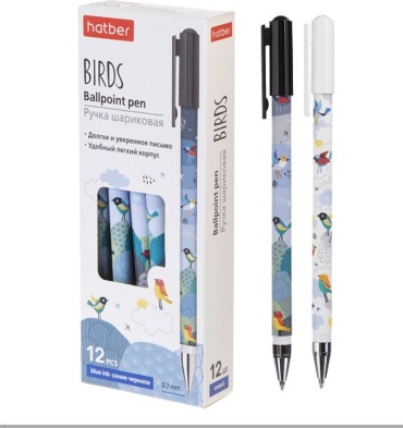 Ручка шариковая Hatber Burds BP-069855 1 шт, 0.7 мм, цвет чернил синий