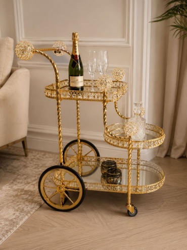 Сервировочный стол DS-LUXRY, 70x50x90 см, золотой