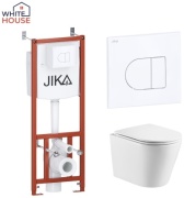 White House унитаз с инсталляцией JIKA с кнопкой белой + Унитаз подвесной SANITECO Tornado REIN GERZ, санфаянс