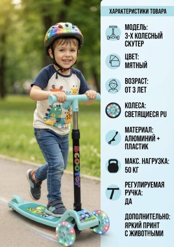 Самокат SCOOTER C-2 бирюзовый