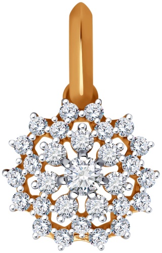 Подвеска Diamant 51-130-02302-1 вес 1.37 г золото, фианит