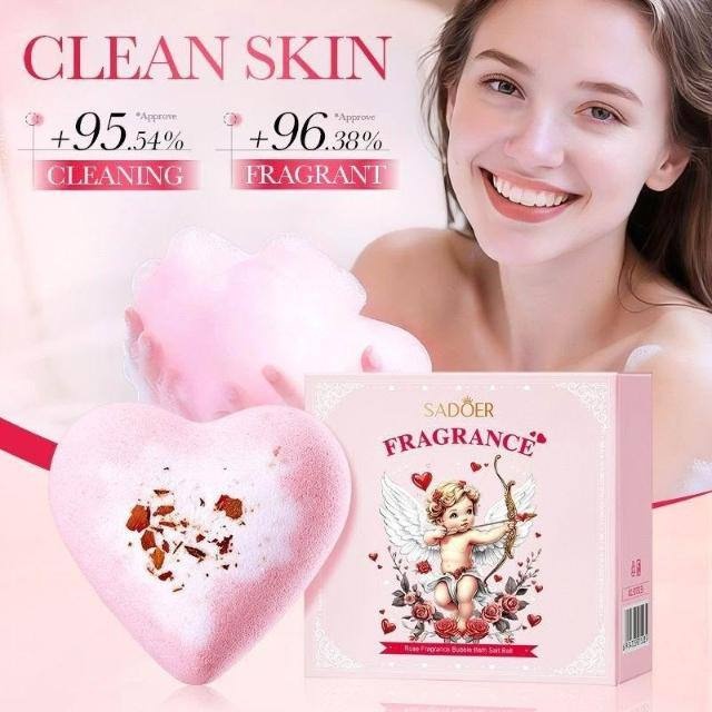 SADOER Rose Fragrance Bubble Bath Salt Balls - Солевые шарики для пены для ванны с ароматом розы бомбочка 120 г