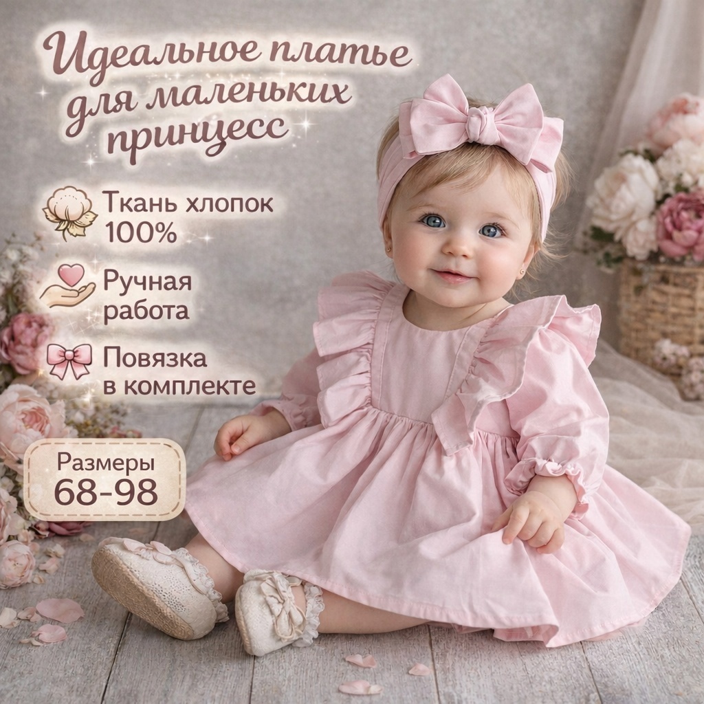 Нарядное платье 24kids розовый
