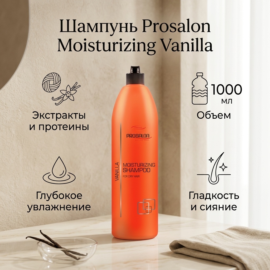Prosalon Moisturizing Vanilla шампунь 1000 мл
