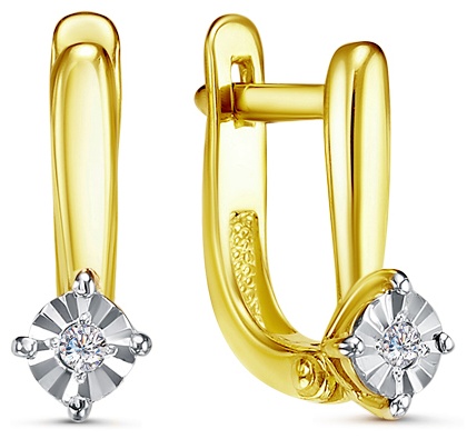 Серьги Lucente Бриллианты Якутии EAR-LU-585-744116 вес 0.812 г золото, бриллиант