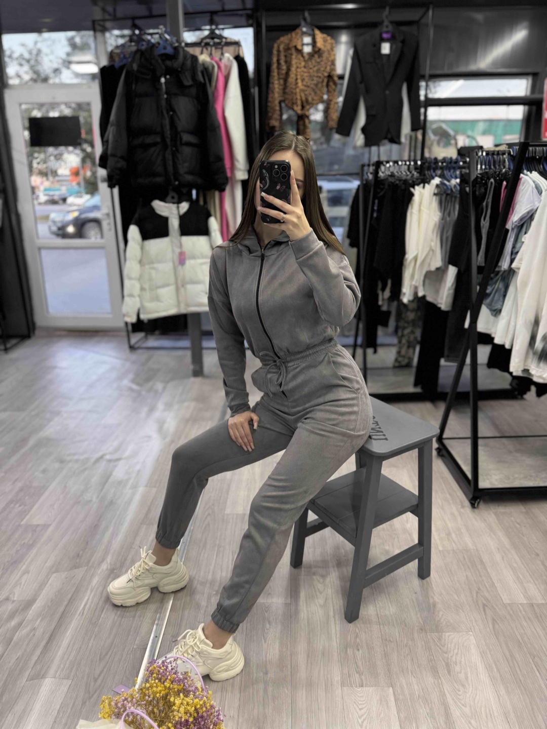 Комбинезон с брюками Look wave серый