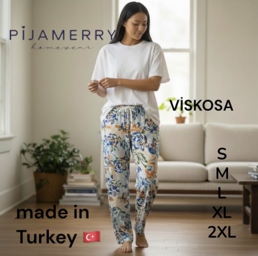 Брюки Pijamood голубой, мультиколор
