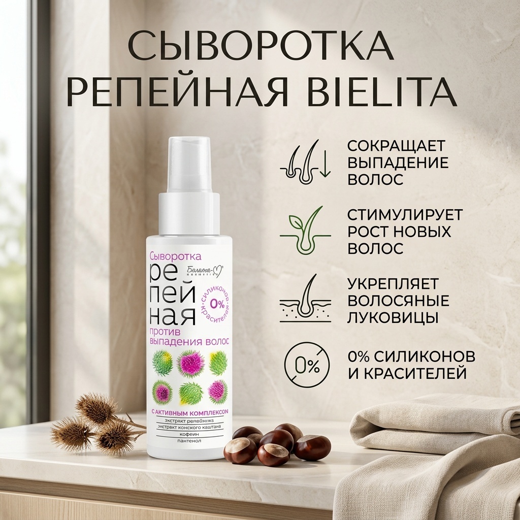 Bielita-Вiтекс Репейная против выпадения волос сыворотка 150 мл