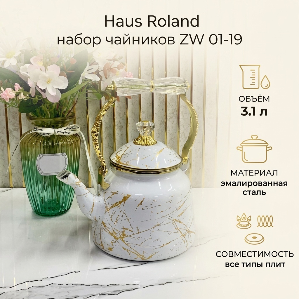 Haus Roland набор чайников ZW 01-19 3.1 л, эмалированная сталь