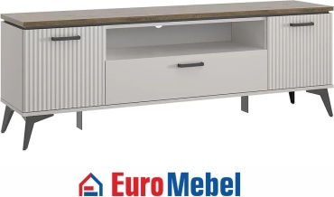 ТВ-тумба напольная Euromebel Винатти, 00062547, 171x58.4x39.4 см, светло серый, светло-коричневый