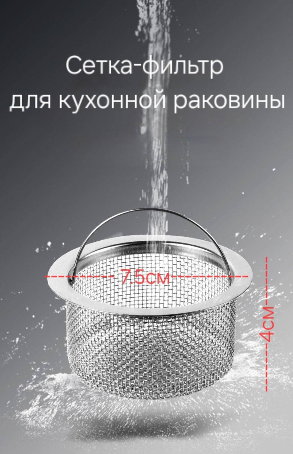 Ситечко для мойки Сетка-фильтр для кухонной мойки 4x7.5 см