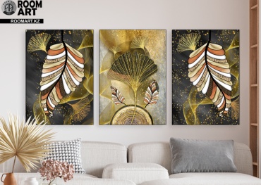 Room Art KZ модульная картина Картины с листьями 180x90 см