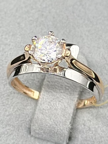 Золото Москвы R6361 размер 17 вес 2.14 г золото, фианит Swarovski