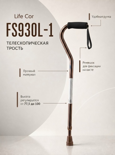Life Cor трость FS938L бронзовый L