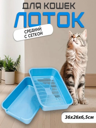 Лоток с решеткой голубой